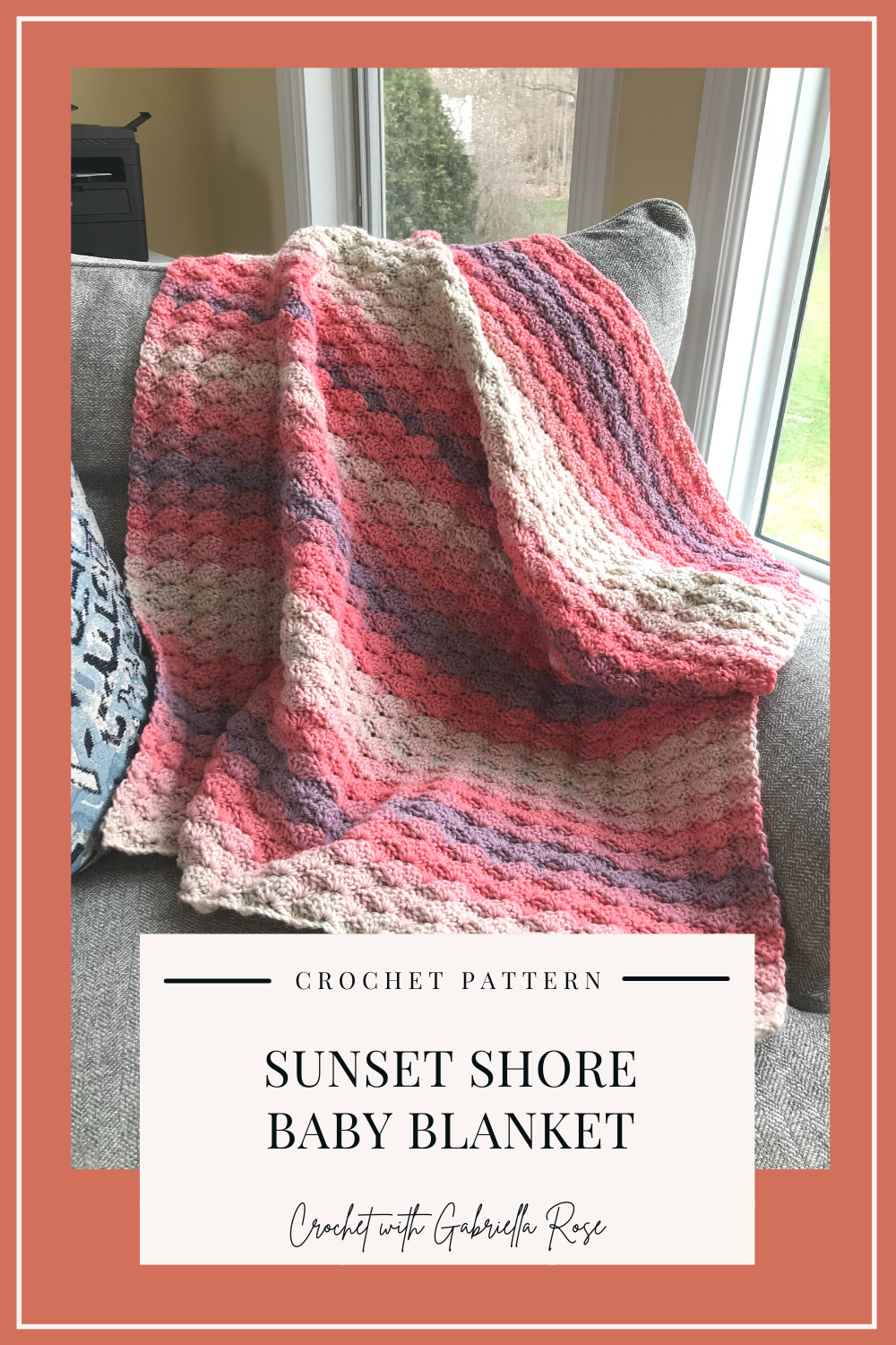 Sunset Shore Baby Blanket Pattern Crochet with Gabriella Rose