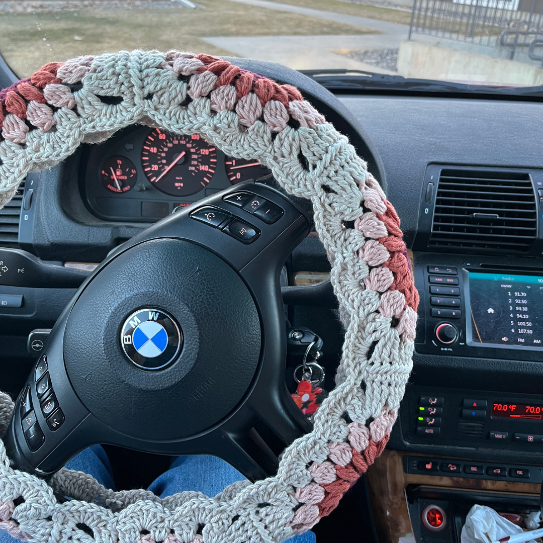 Free Granny Stripe Steering Wheel Cover Crochet Pattern -  OkieGirlBling'n'Things