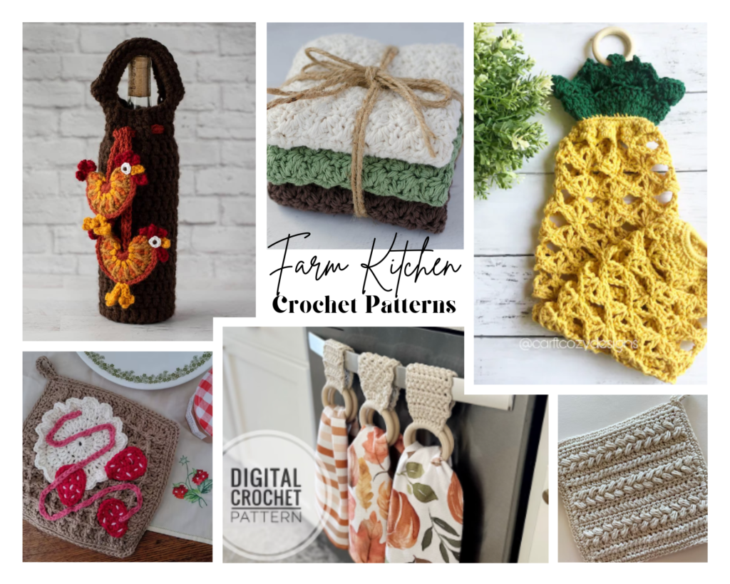 12 Farmhouse Kitchen Crochet Patterns You Must Try - Crochet with ...